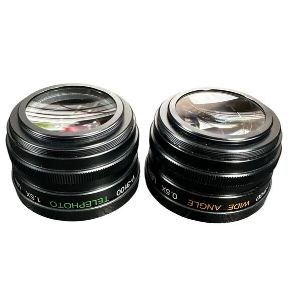 Ambico Video Lens Set V-3100 Telephoto 1.5X and V-3100 Wide Angle 0.5X - Picture 2 of 3